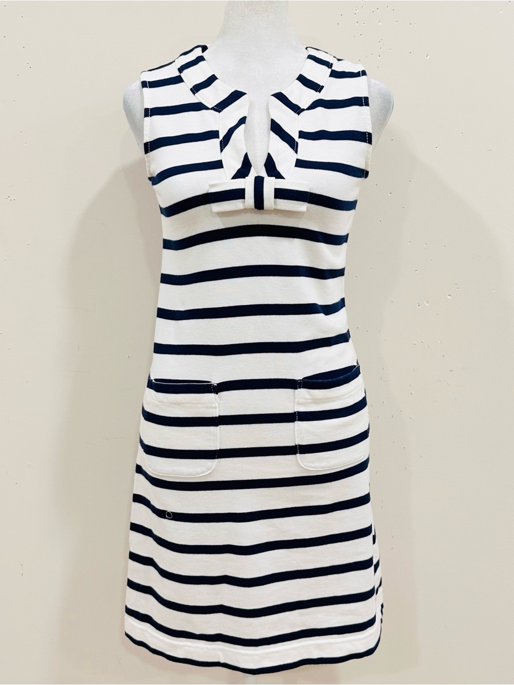 KATE SPADE Womens Tropez Dress Size XXS Blue White Striped Nautical Beach
